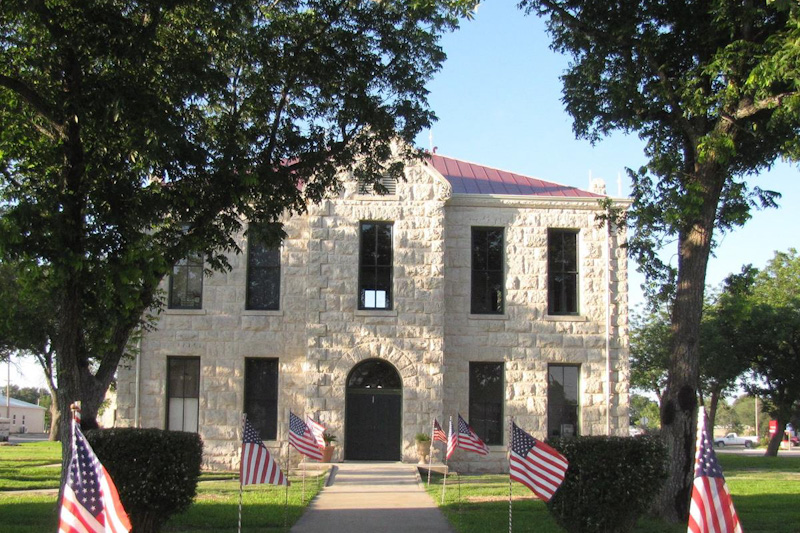 The historic Edwards County Courthouse in Rocksprings